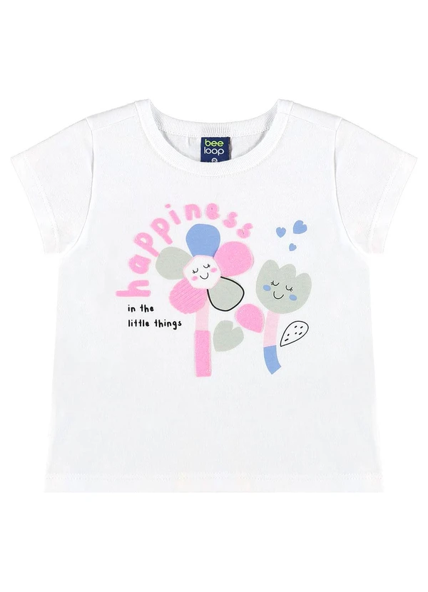 Bee Loop - Conjunto Infantil Flor Feliz Branco 4