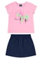 Bee Loop - Conjunto Infantil Flor Feliz Rosa - variação:  