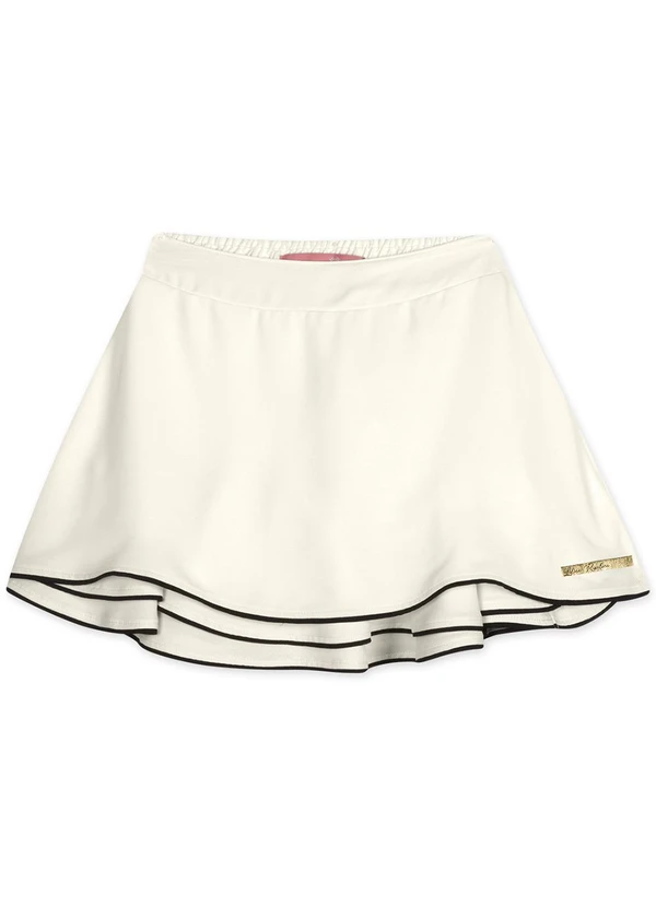 Lilica Ripilica - Saia Babados Infantil Feminina Bege