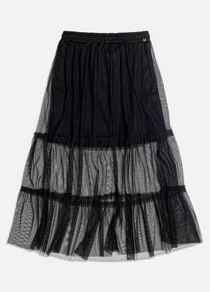 I Am - Saia Black Midi de Tule Preto - I AM
