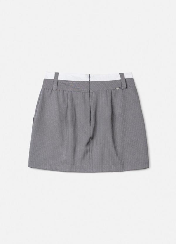 Authoria - Saia Cinza com Risca de Giz Cinza 2
