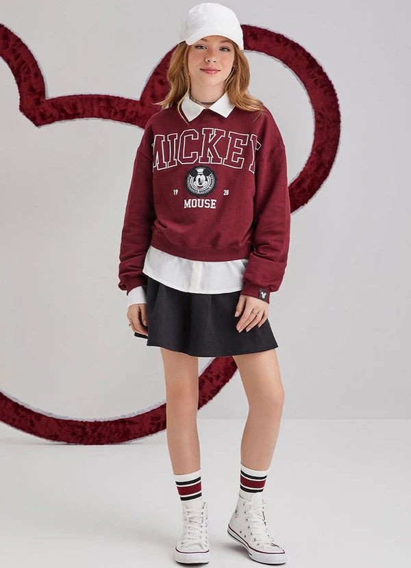 I Am - Saia com Pregas do Mickey Preto 6