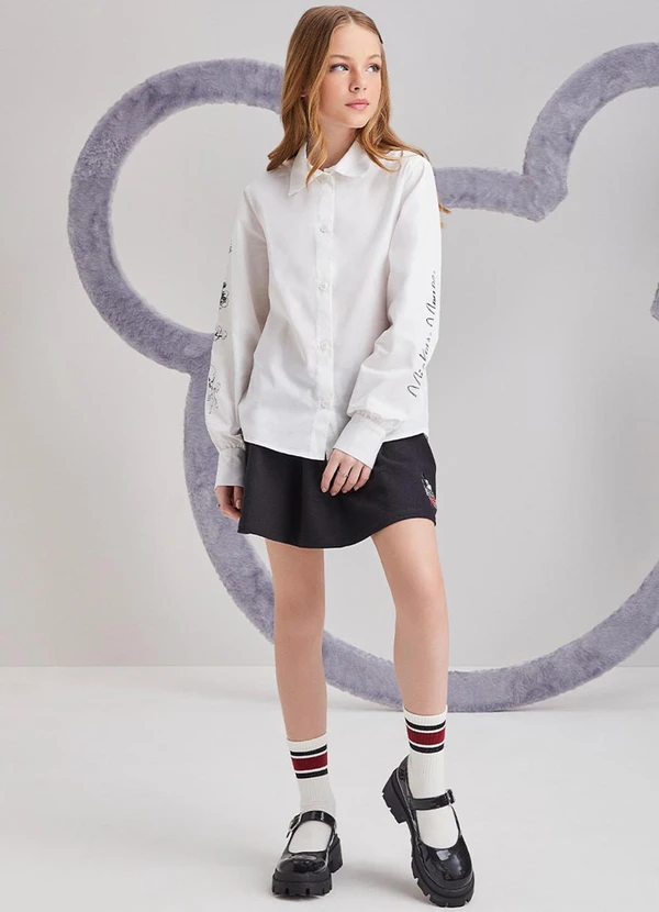 I Am - Saia com Pregas do Mickey Preto 7