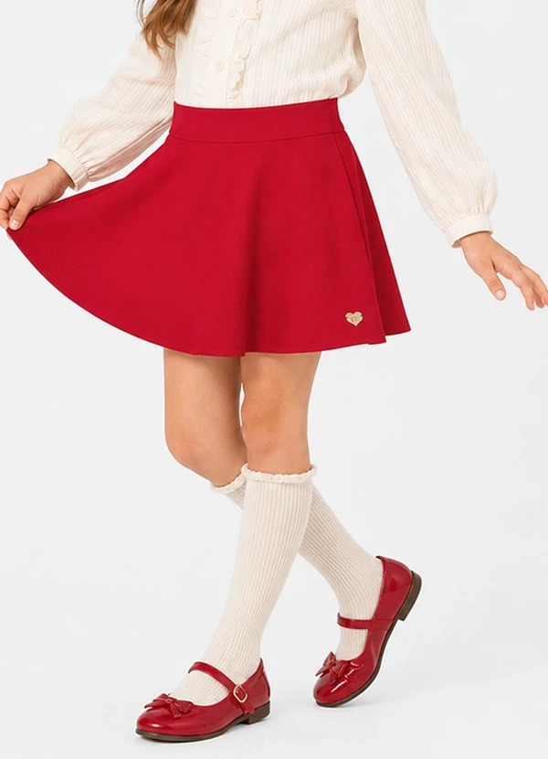 Trick Nick - Saia com Short em Cotton Light Vermelho