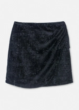 Authoria - Saia de Veludo Preto Preto - AUTHORIA