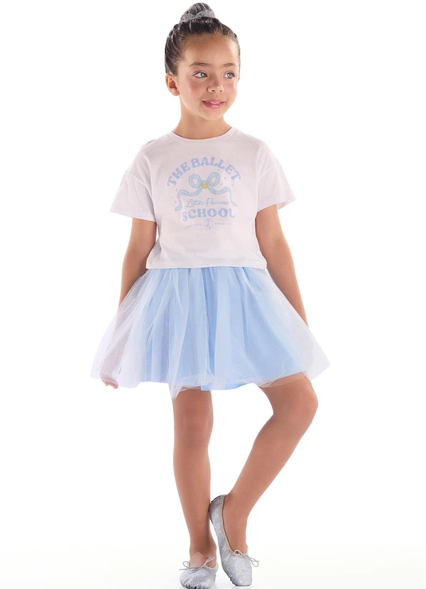 Quimby - Saia e Rede de Cabelo em Tule Azul 2