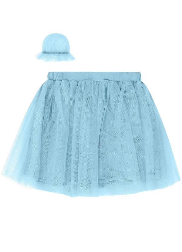 Quimby - Saia e Rede de Cabelo em Tule Azul 5