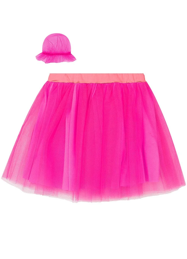 Quimby - Saia e Rede de Cabelo em Tule Rosa 2
