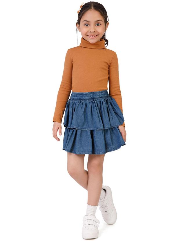 Malwee Kids - Saia Evasê em Camadas Jeans Azul 2