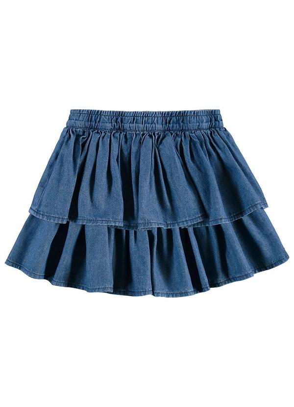 Malwee Kids - Saia Evasê em Camadas Jeans Azul 3