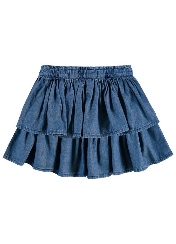 Malwee Kids - Saia Evasê em Camadas Jeans Azul 4