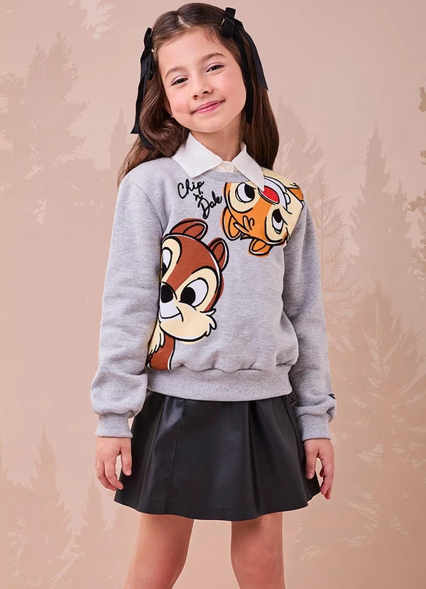 Momi - Saia Fake Leather com Pingente Preto 2