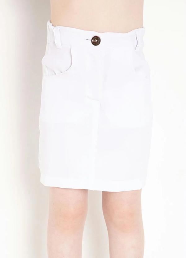 Outlet - Saia Infantil Branca com Bolsos 3