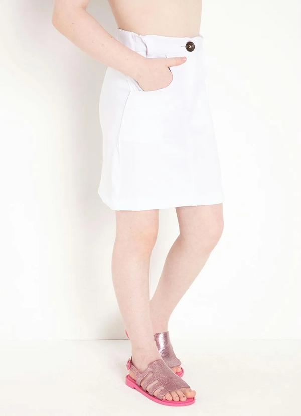 Outlet - Saia Infantil Branca com Bolsos 4