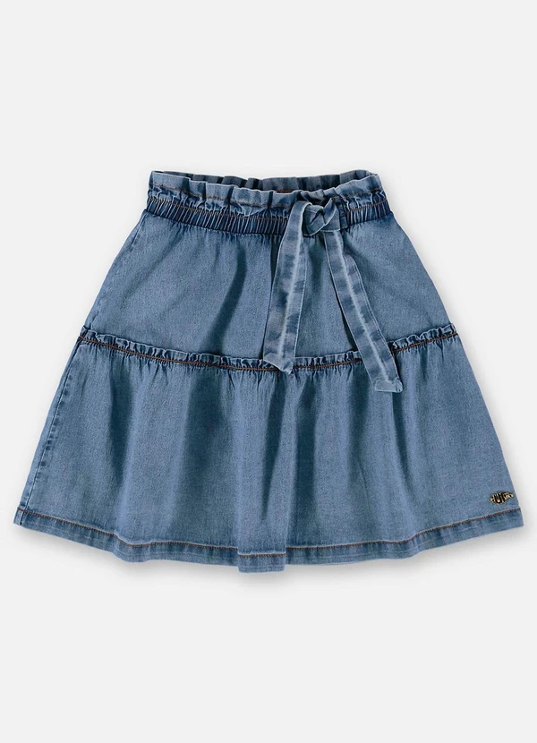 Up Baby - Saia Infantil em Jeans com Elastano Azul 3