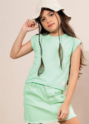 Bugbee - Saia Infantil em Moletom Verde - BUGBEE