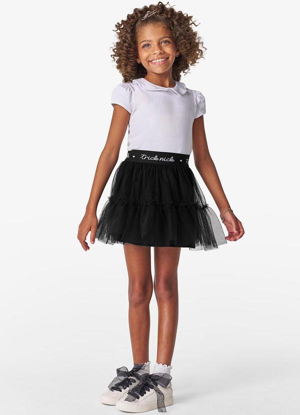 Trick Nick - Saia Infantil em Tule e Meia Malha Preto 2