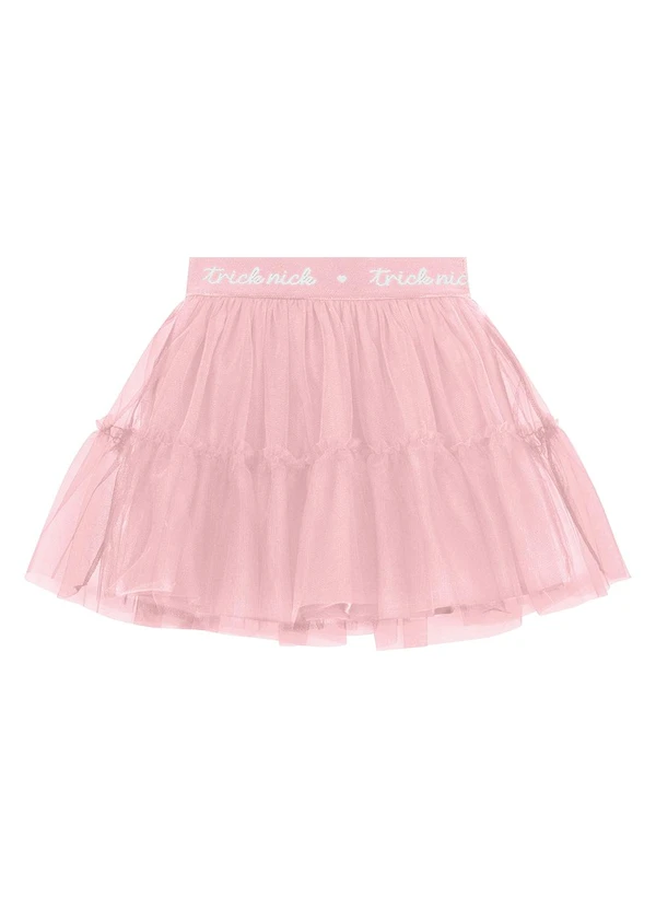 Trick Nick - Saia Infantil em Tule e Meia Malha Rosa