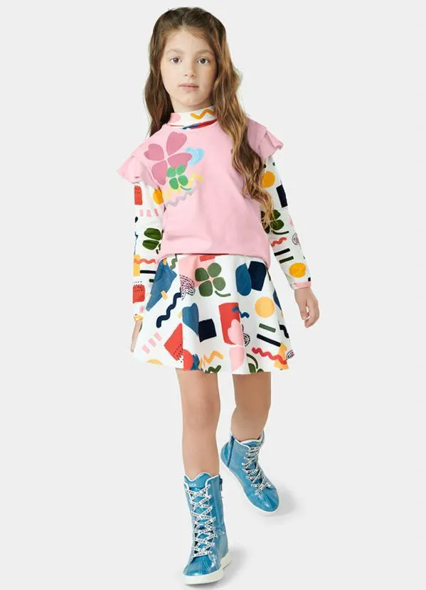 Lilica Ripilica - Saia Infantil MeninaBranco 3