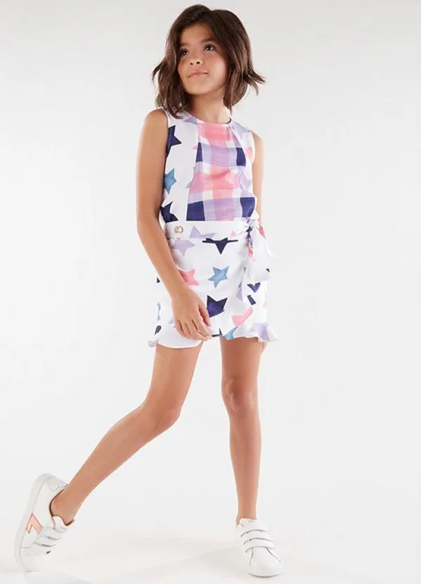 Lilica Ripilica - Saia Infantil MeninaBranco 3