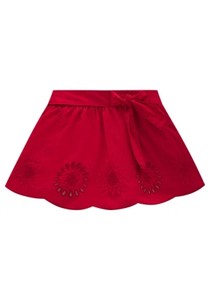 Milon - Saia Infantil Menina Bordado Branco - MILON