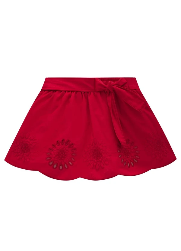 Milon - Saia Infantil Menina Bordado Branco