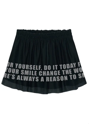 Kyly - Saia Infantil Menina com Tule Preto - KYLY