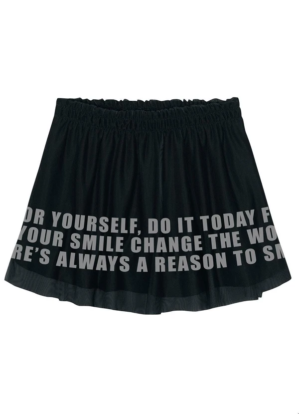 Kyly - Saia Infantil Menina com Tule Preto