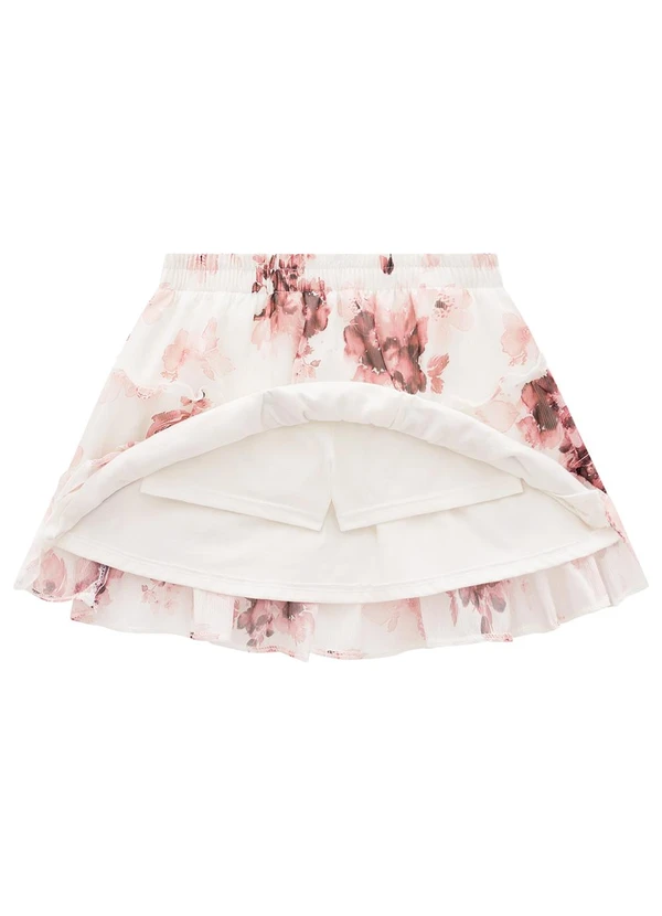Milon - Saia Infantil Menina Flores Off White 2