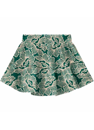 Milon - Saia Infantil Menina Flores Verde - MILON
