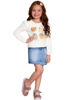 Milon - Saia Infantil Menina Jeans - MILON