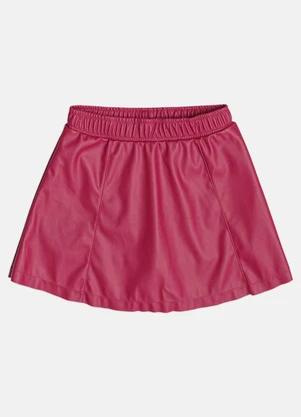Momi - Saia Infantil Menina Vermelha de Fake Leather - MOMI
