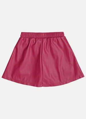 Momi - Saia Infantil Menina Vermelha de Fake Leather - MOMI