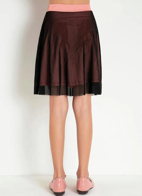 Outlet - Saia Infantil Rosa/Preto com Tule 2