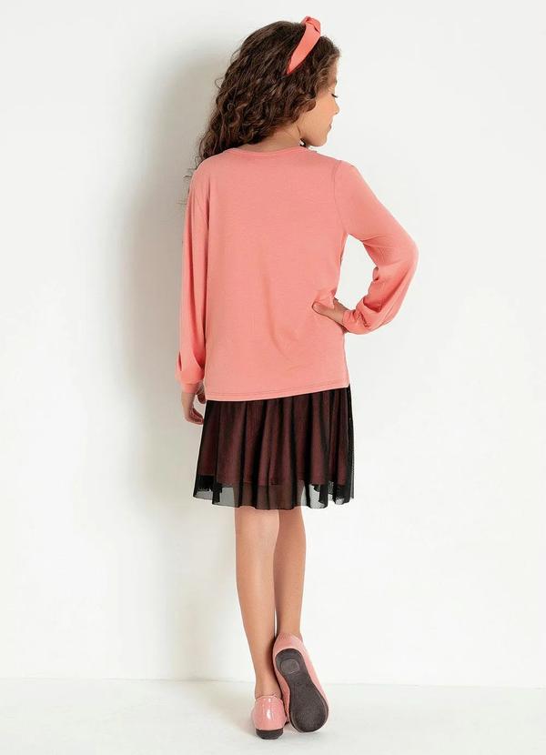 Outlet - Saia Infantil Rosa/Preto com Tule 4