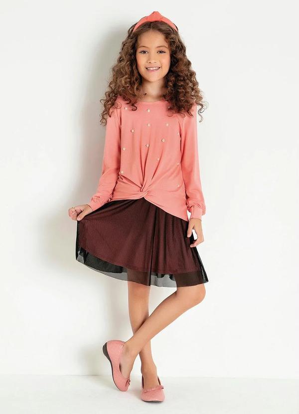 Outlet - Saia Infantil Rosa/Preto com Tule 5