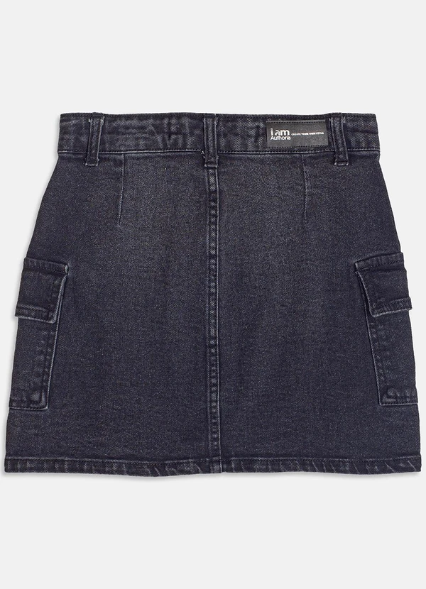 I Am - Saia Jeans Cargo Black Preto 2