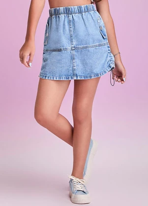 I Am - Saia Jeans com Regulador Azul - I AM