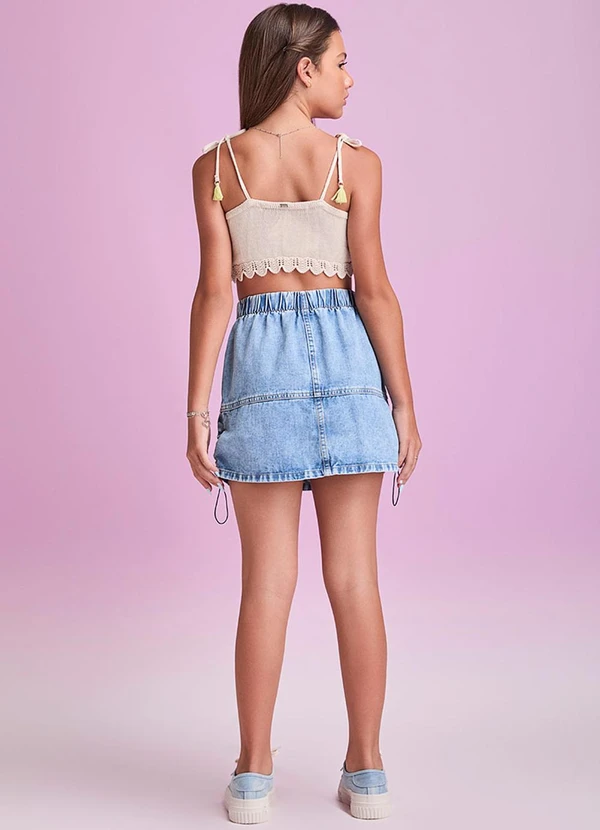I Am - Saia Jeans com Regulador Azul 4