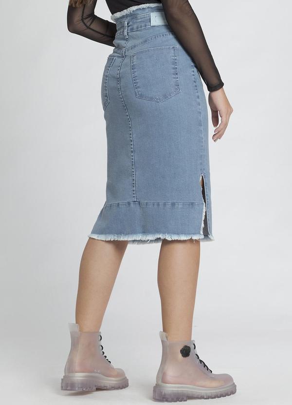 Sun Place - Saia Jeans Midi Juvenil Lycra Azul 2