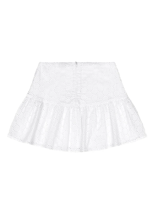 Gloss - Saia Juvenil em Laise Branco 4