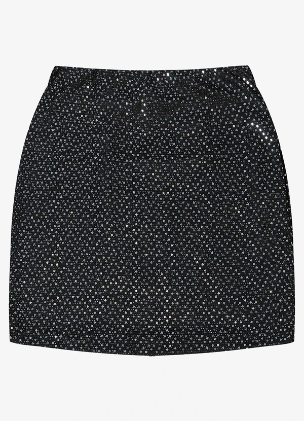 Minty - Saia Lantejoula Feminina Preto 3