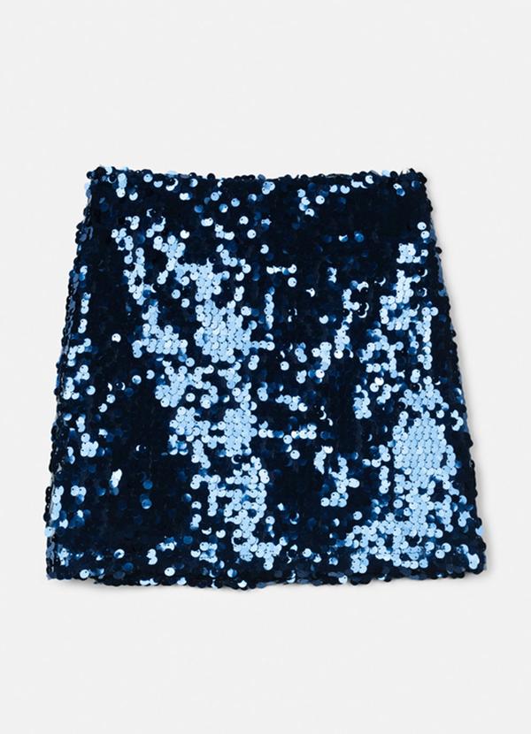 Authoria - Saia Marinho de Paetê Azul