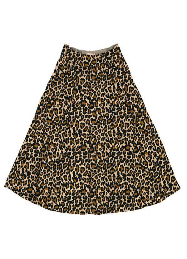 Angel - Saia Midi de Viscose Leopardo Skin Bege