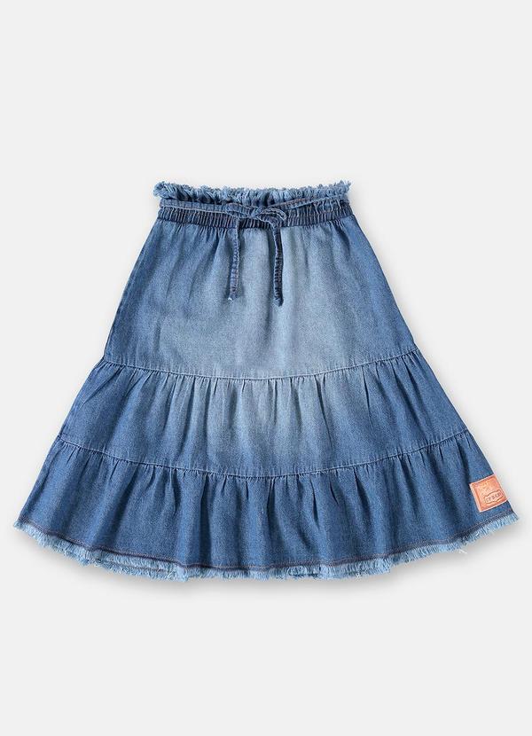 Up Baby - Saia Midi em Jeans Infantil Azul 3