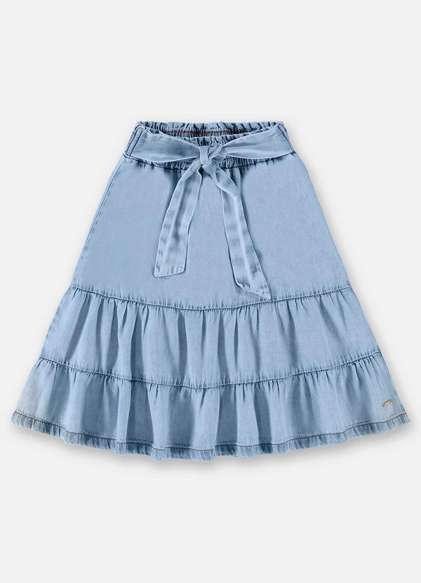 Up Baby - Saia Midi Infantil em Jeans Azul 3