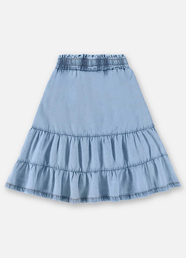 Up Baby - Saia Midi Infantil em Jeans Azul 4