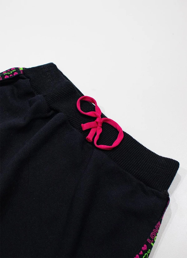 Turminha - Saia Moletom Infantil Preto 2