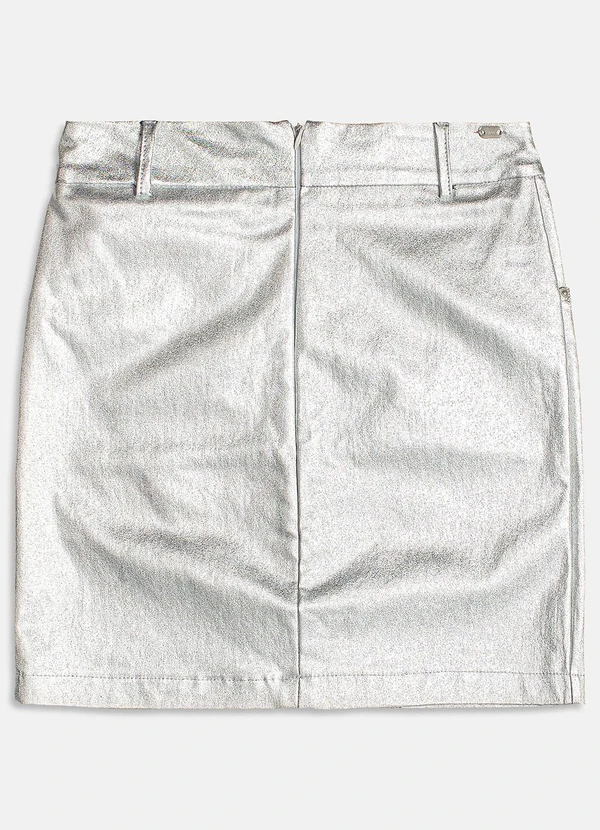 I Am - Saia Prata de Foil com Botões Prata 4