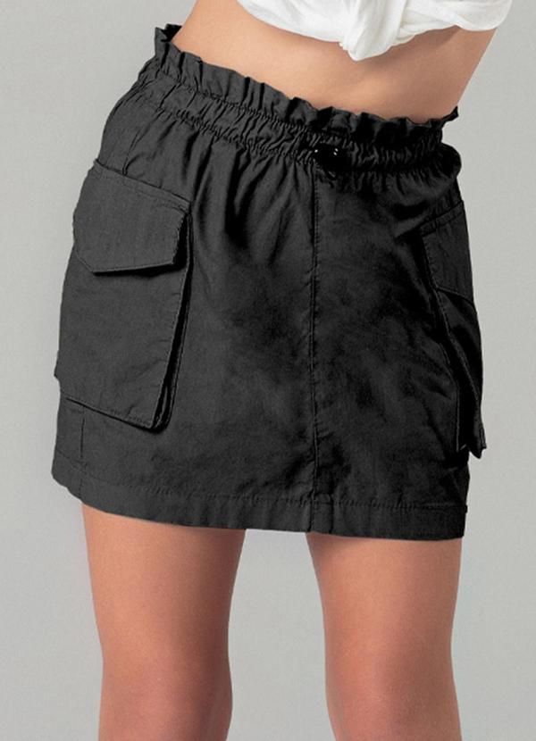 Sun Place - Saia Sarja Infantil Menina Parachute Preto